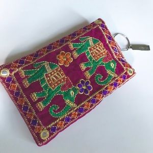 Embroidered cell phone bag